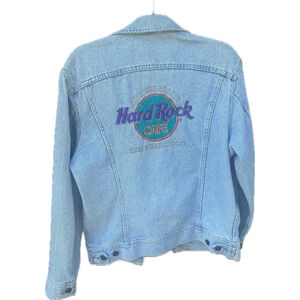 Vintage 90s Hard Rock Cafe Lee Denim Jean Jacket San Francisco Sz S